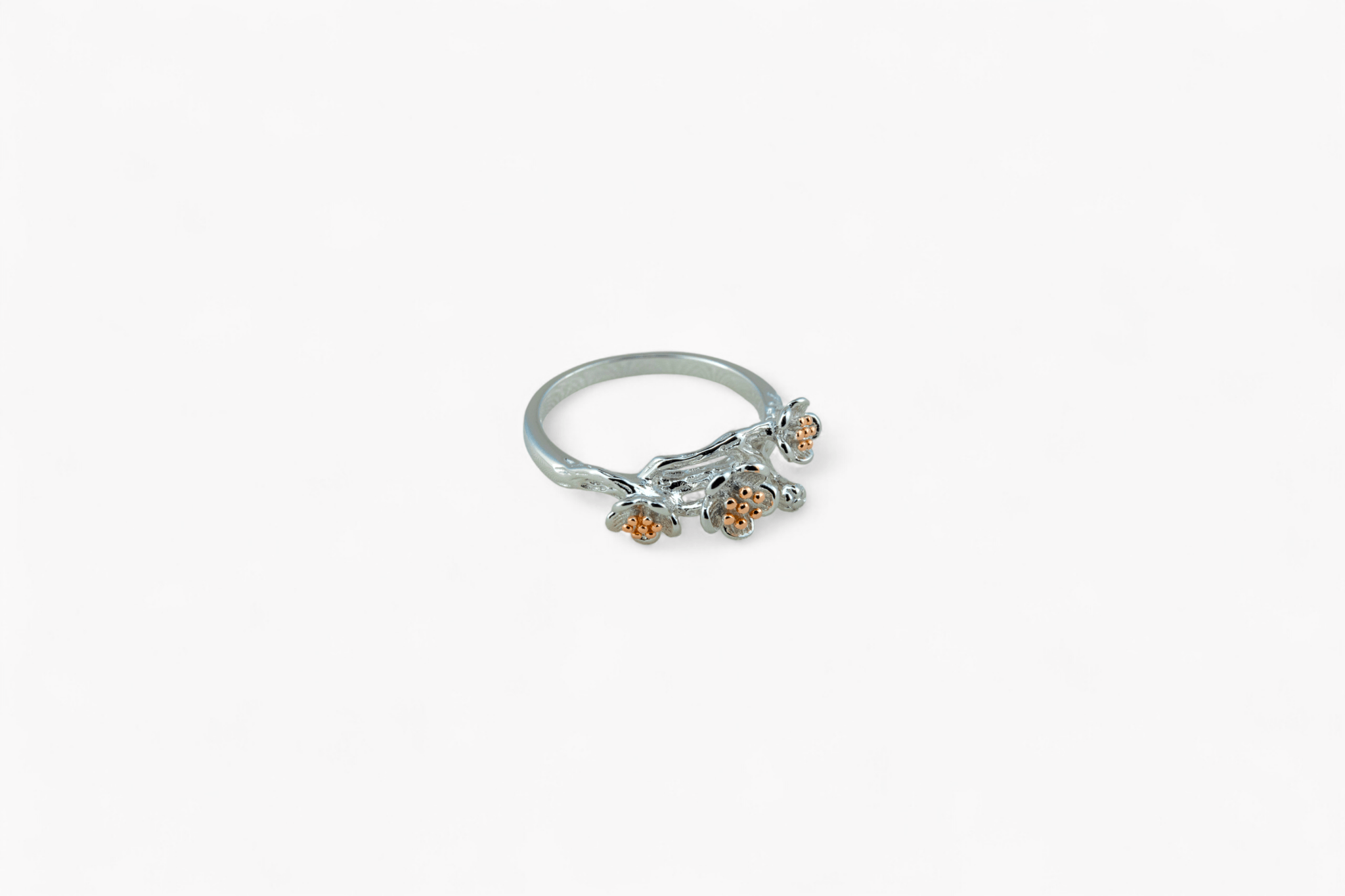 Silver Three - Flower Ring - Miraura Jewels