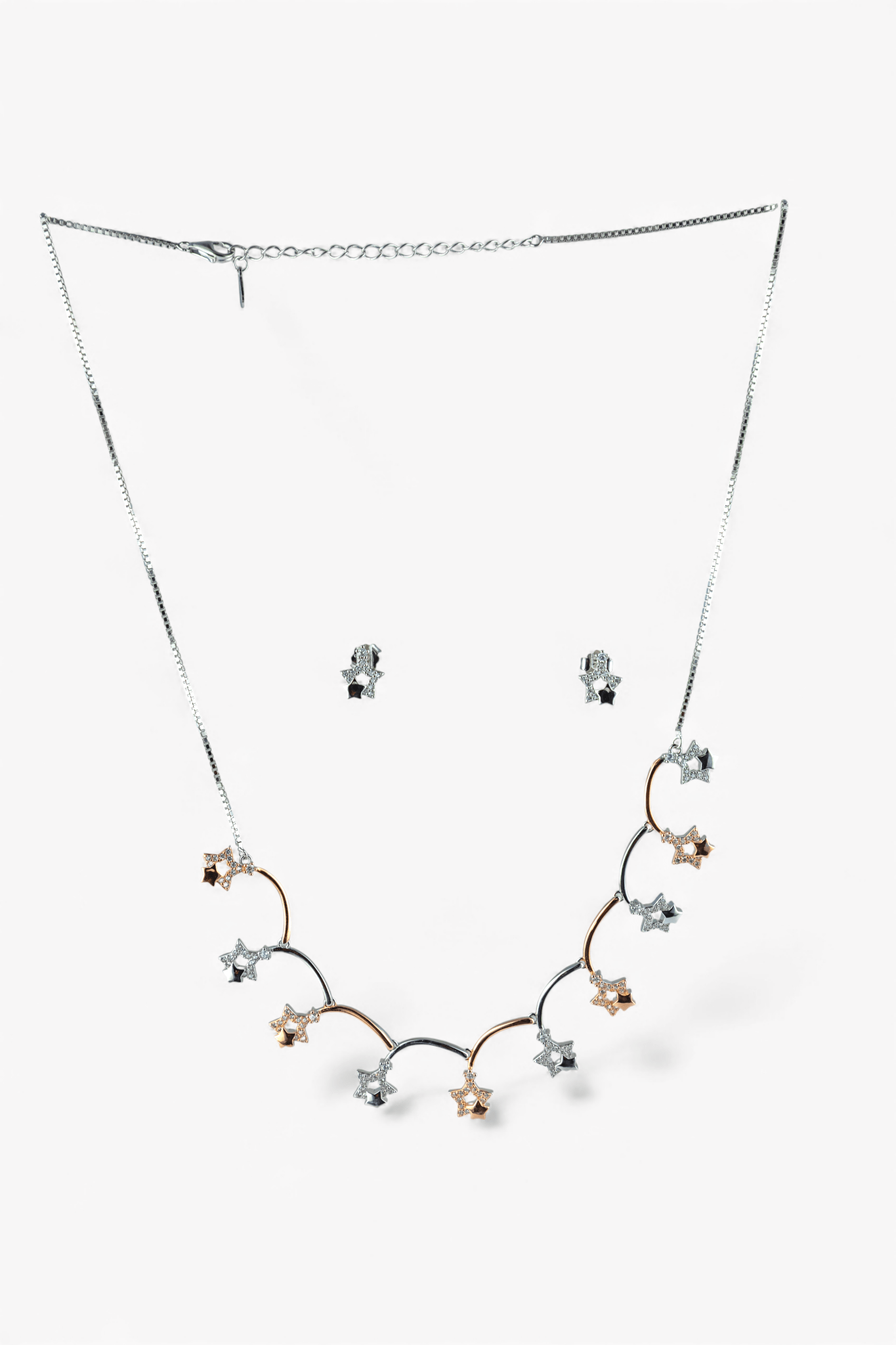 Silver - Tone Crystal Star Necklace - Miraura Jewels