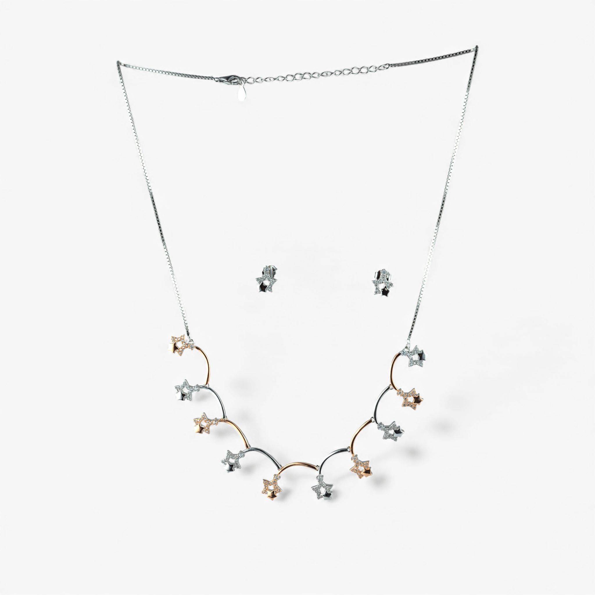 Silver - Tone Crystal Star Necklace - Miraura Jewels