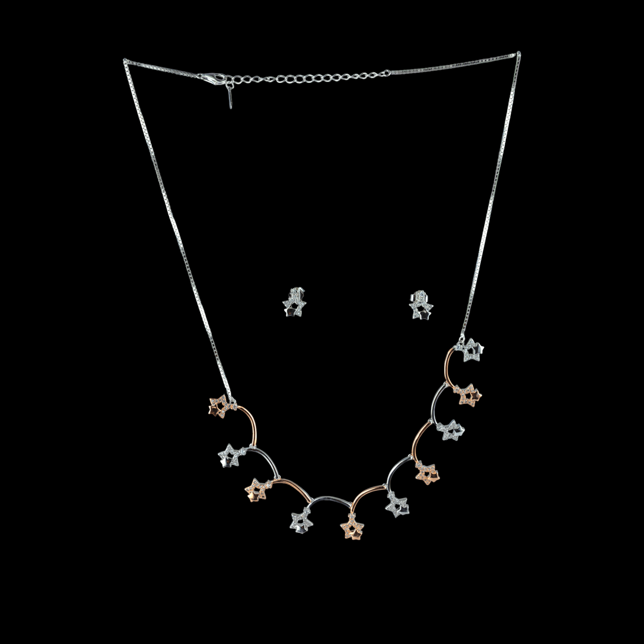 Silver - Tone Crystal Star Necklace - Miraura Jewels