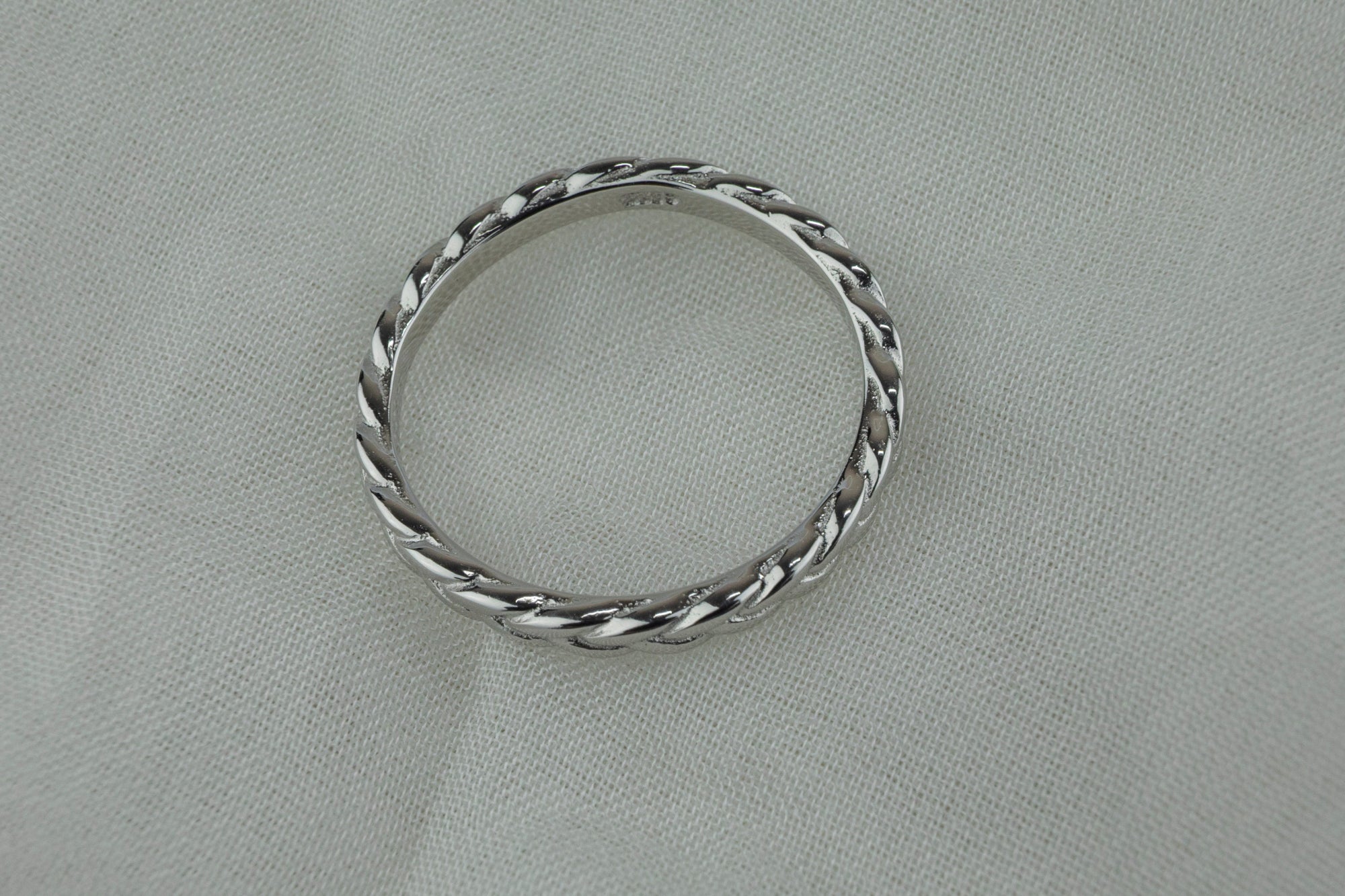 Slim Patterned Sterling Silver Band - Miraura Jewels