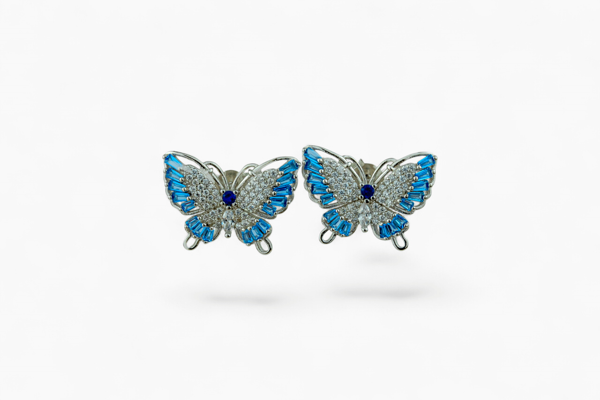 Sparkling Blue Butterfly Studs - Miraura Jewels