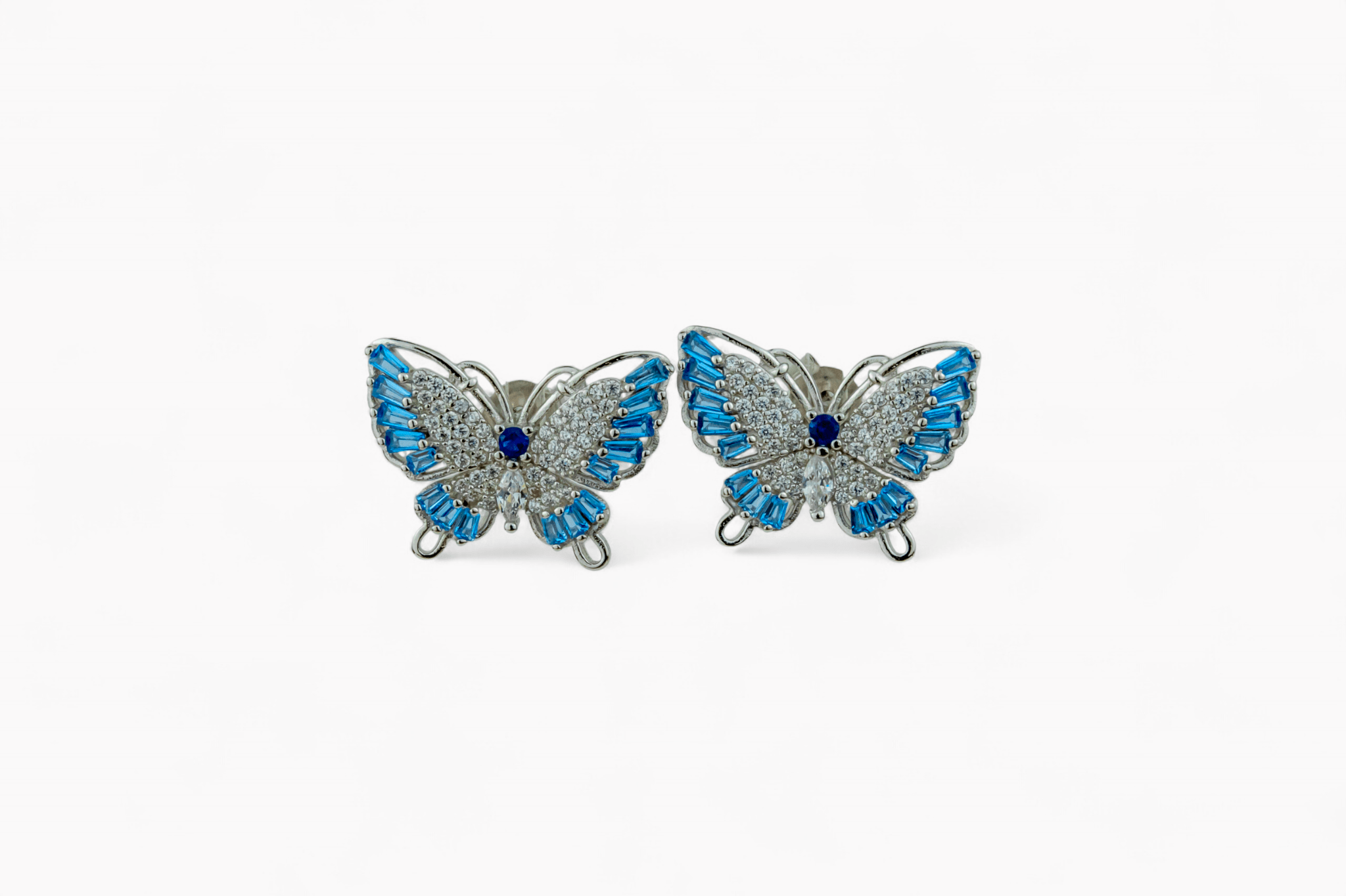 Sparkling Blue Butterfly Studs - Miraura Jewels