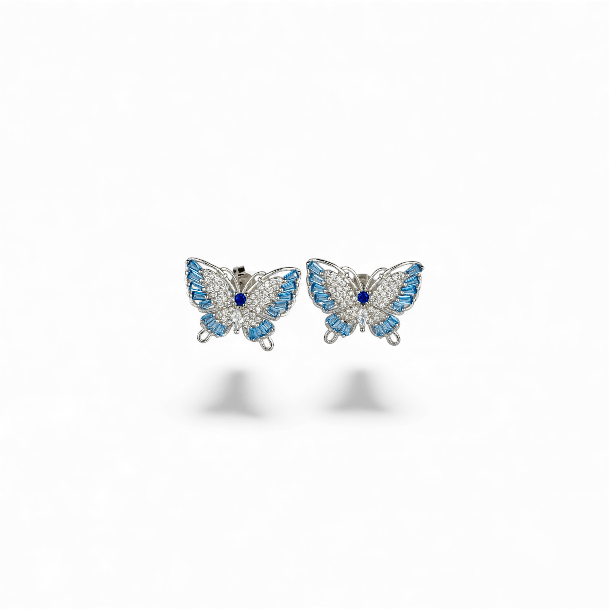 Sparkling Blue Butterfly Studs - Miraura Jewels