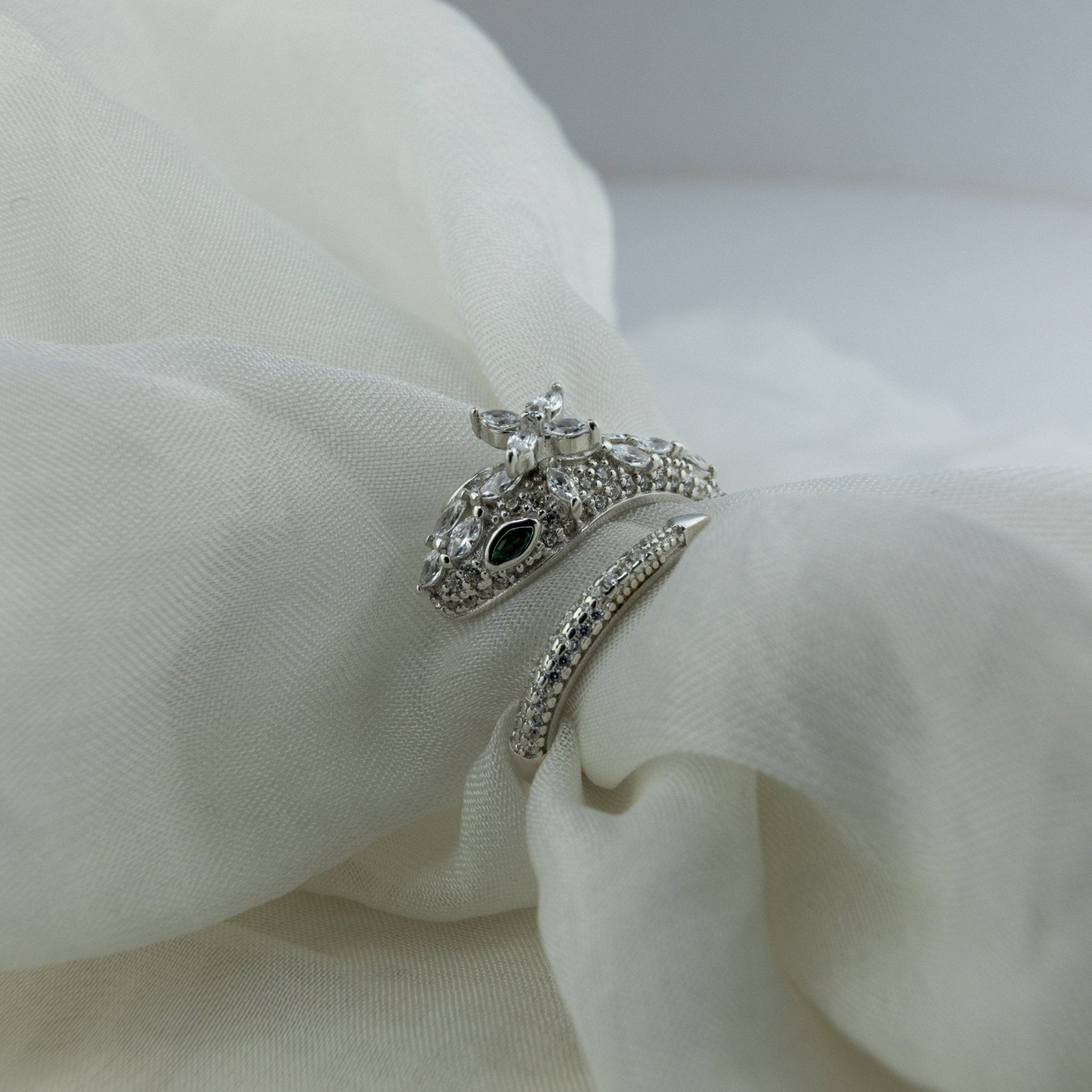 Sparkling Serpent Wrap Ring - Miraura Jewels