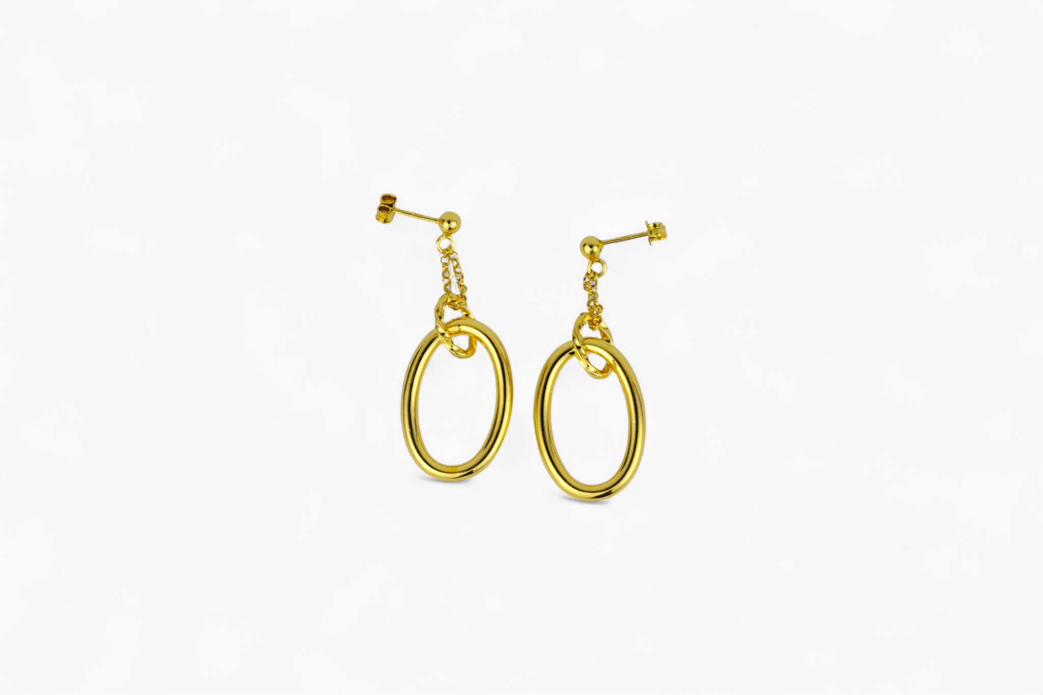 Textured Oval Link Drop Earrings - Miraura Jewels