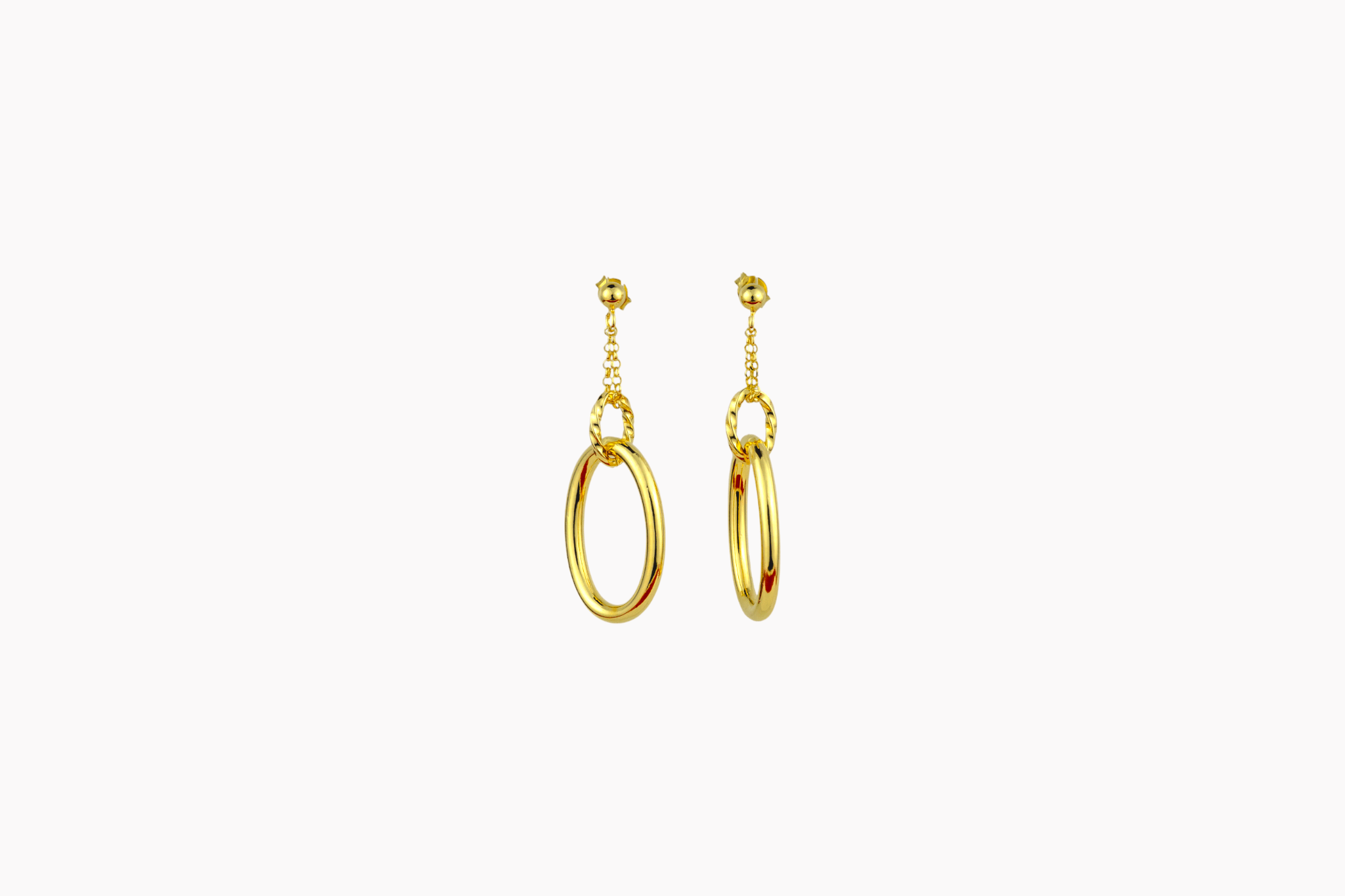 Textured Oval Link Drop Earrings - Miraura Jewels