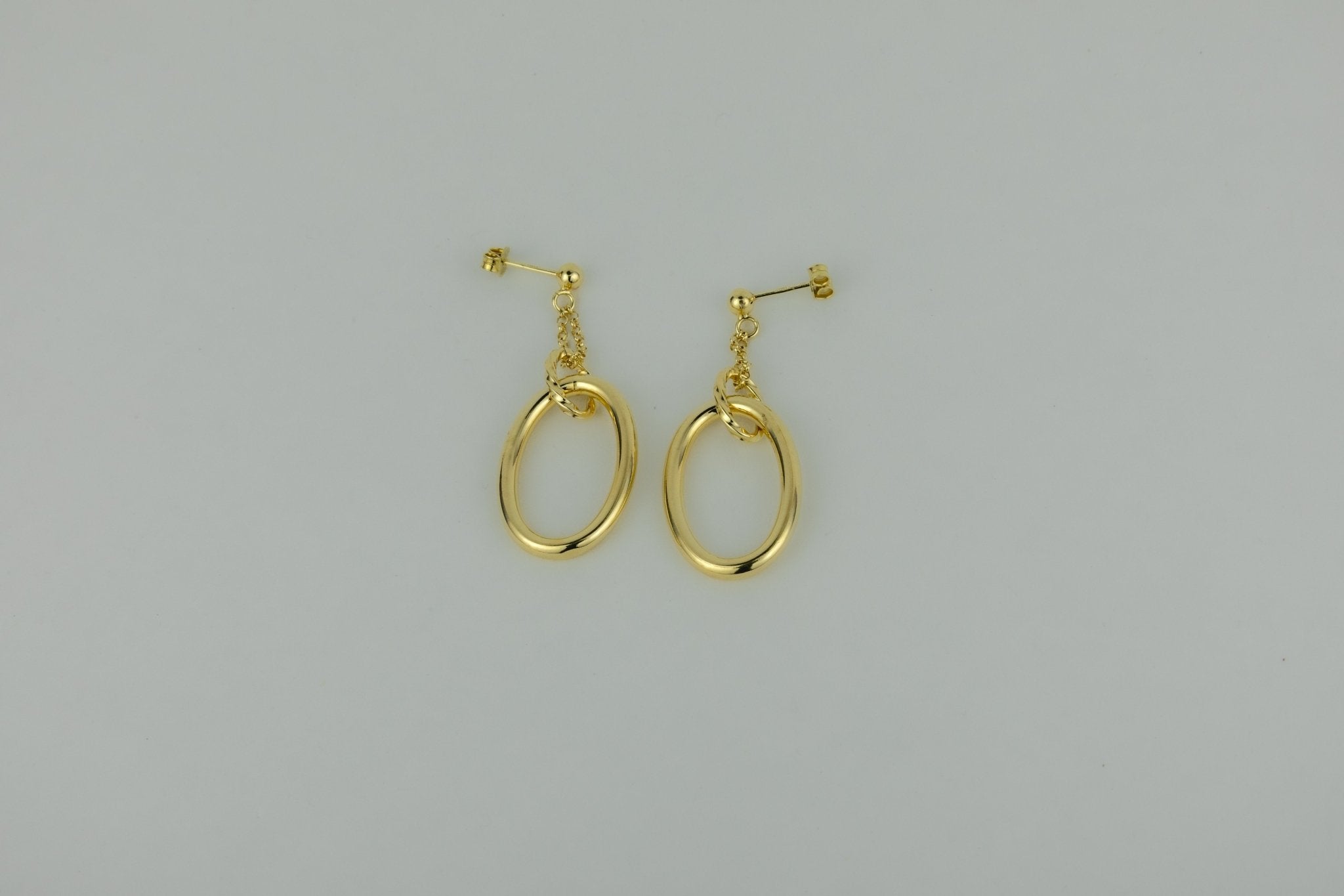 Textured Oval Link Drop Earrings - Miraura Jewels