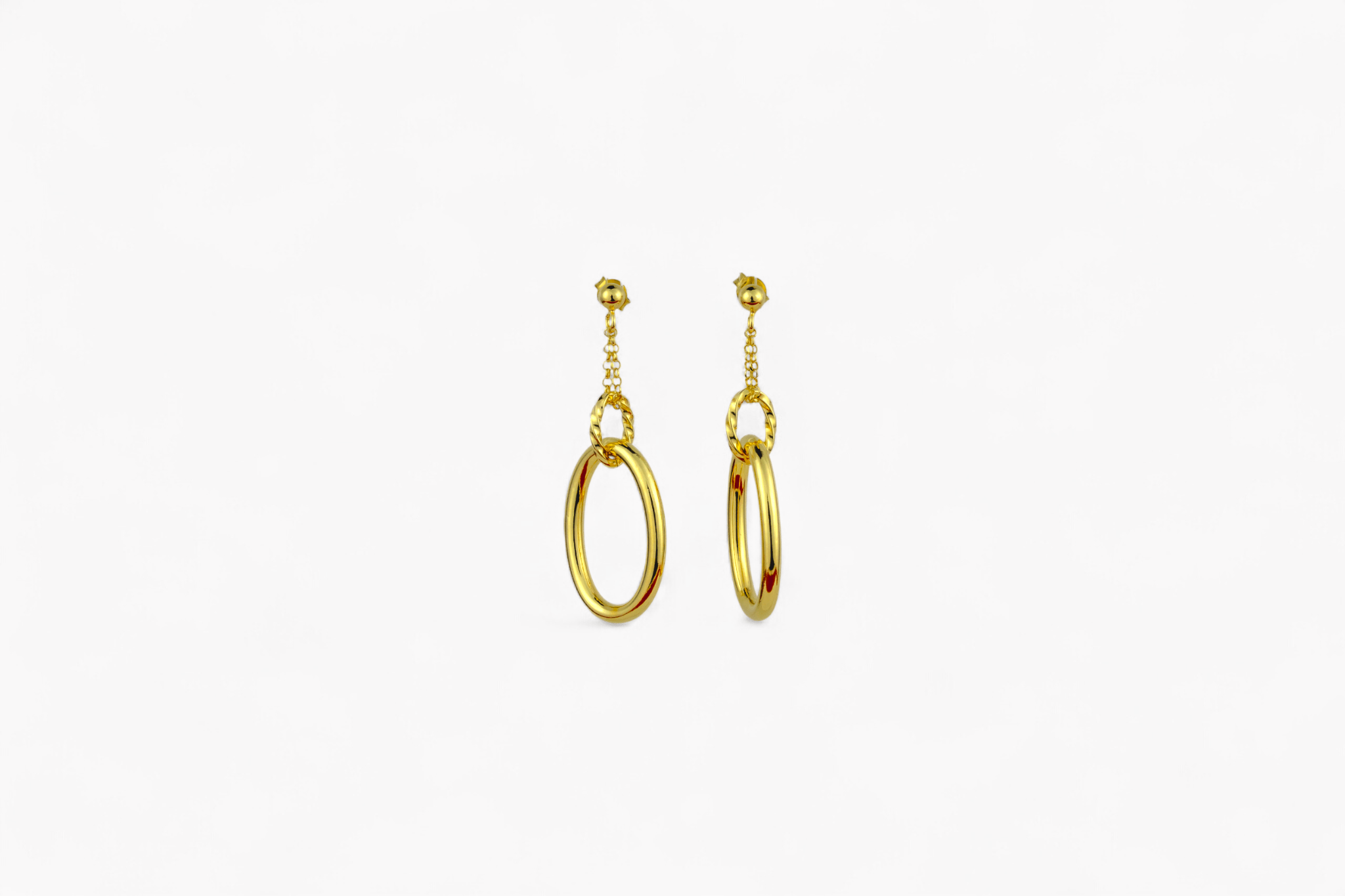 Textured Oval Link Drop Earrings - Miraura Jewels