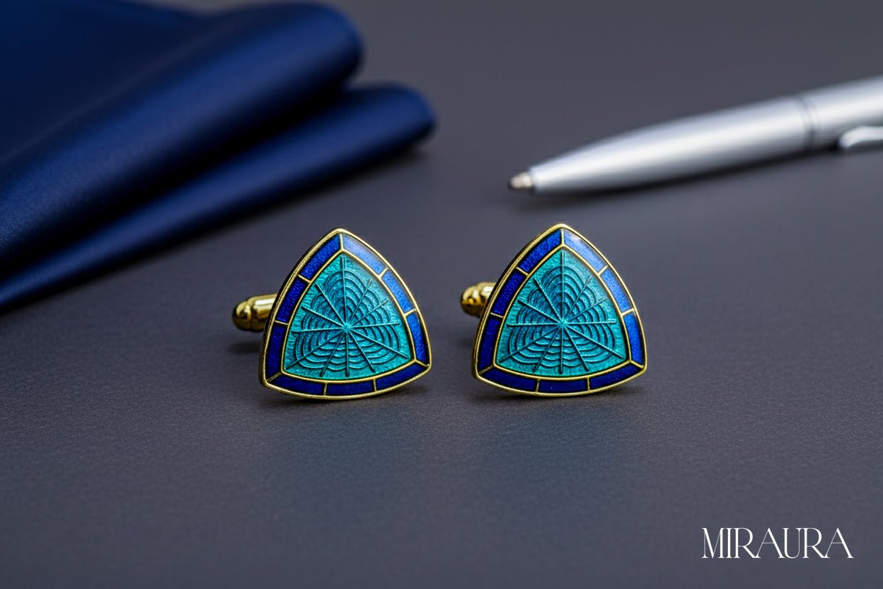 The Meena Trikon cufflink - Miraura Jewels
