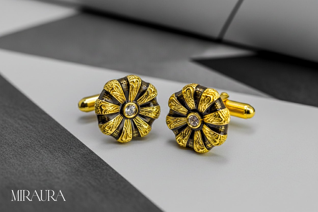 The Pushpa cufflink - Miraura Jewels