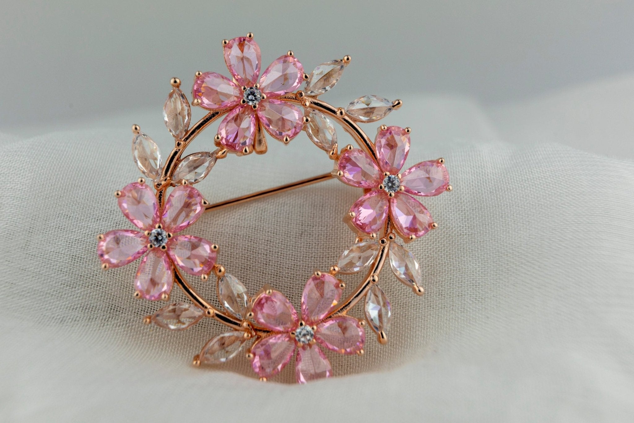 The Rose Petal Halo Brooch - Miraura Jewels