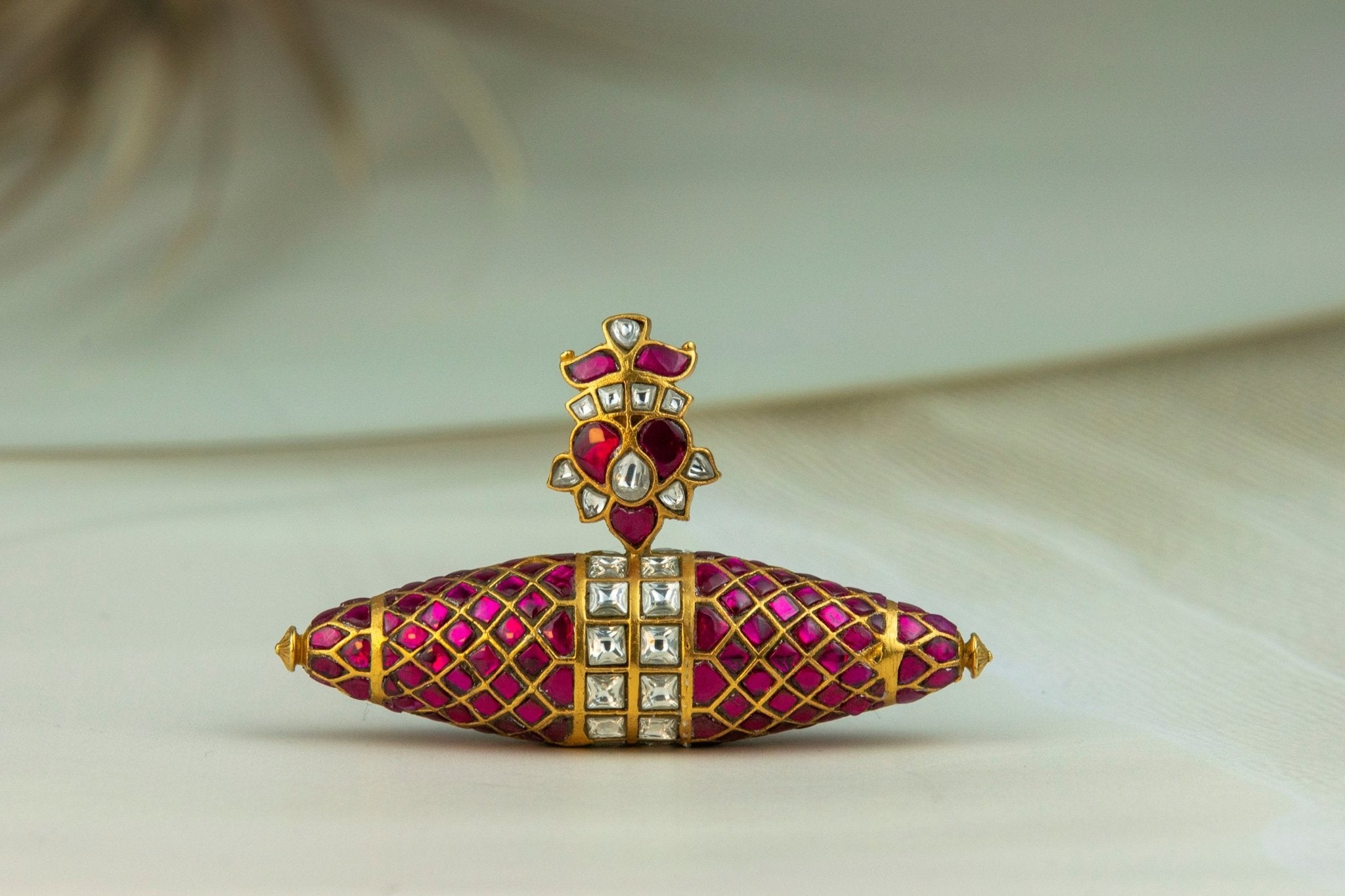 The Royal Dholki Kundan Barrel Pendant - Miraura Jewels