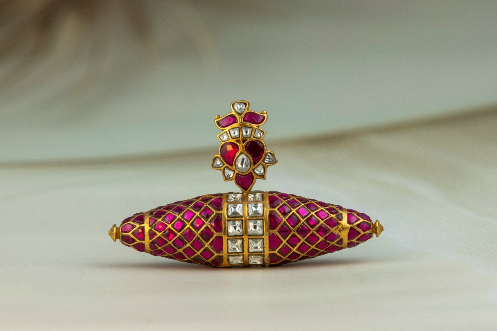 The Royal Dholki Kundan Barrel Pendant - Miraura Jewels