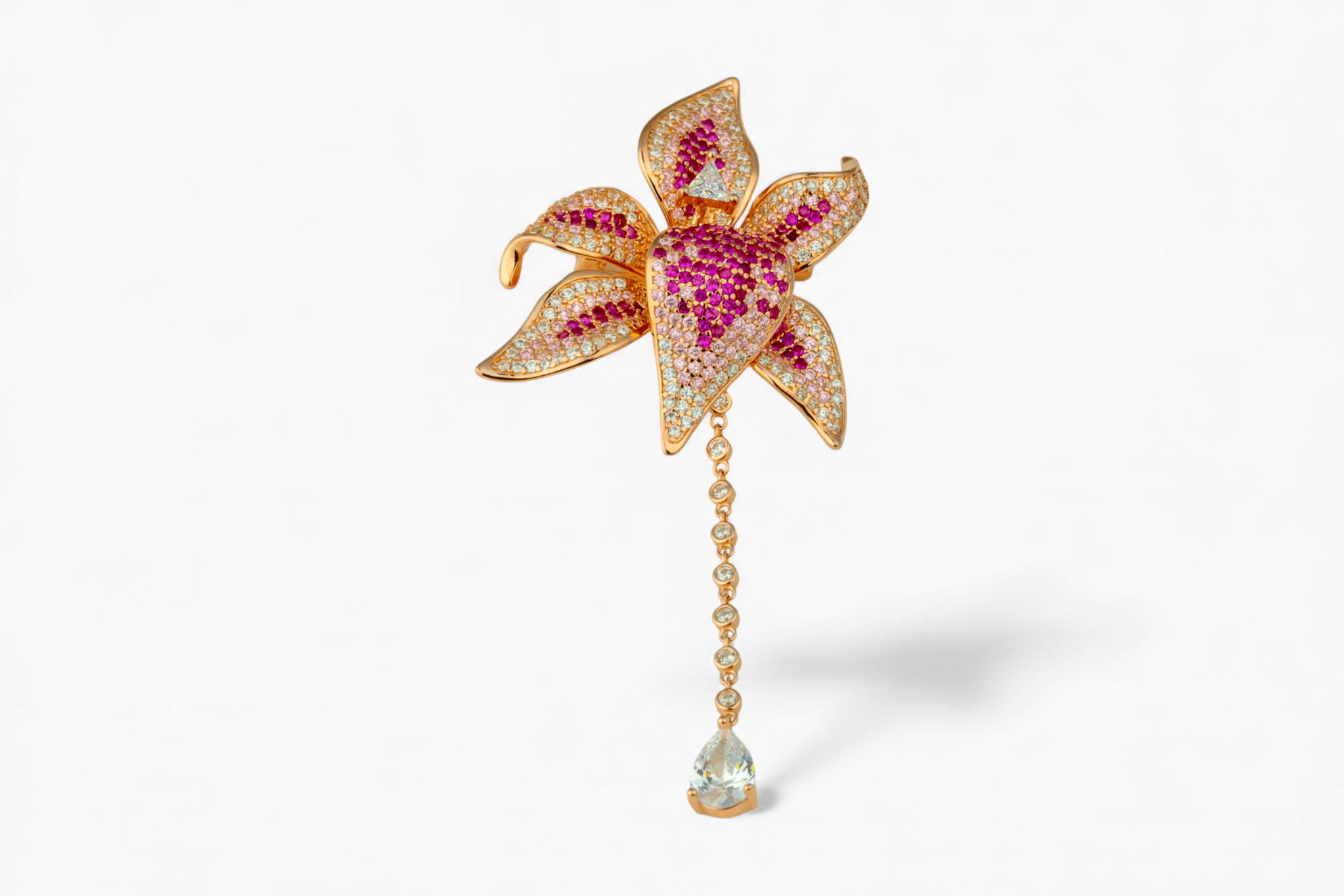 The Ruby Dewdrop Brooch - Miraura Jewels