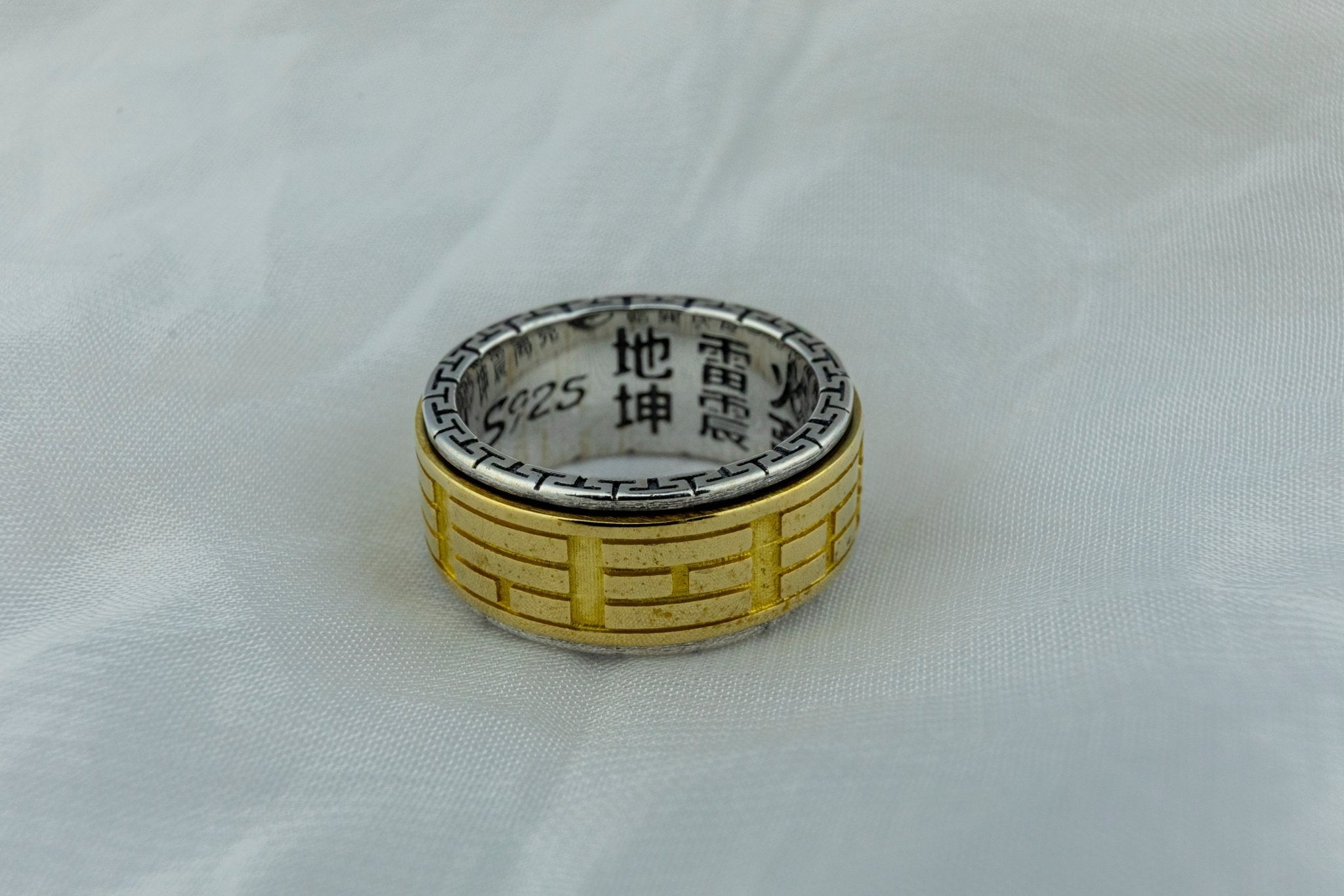 Two - Tone "Cage" Spinner Ring - Miraura Jewels