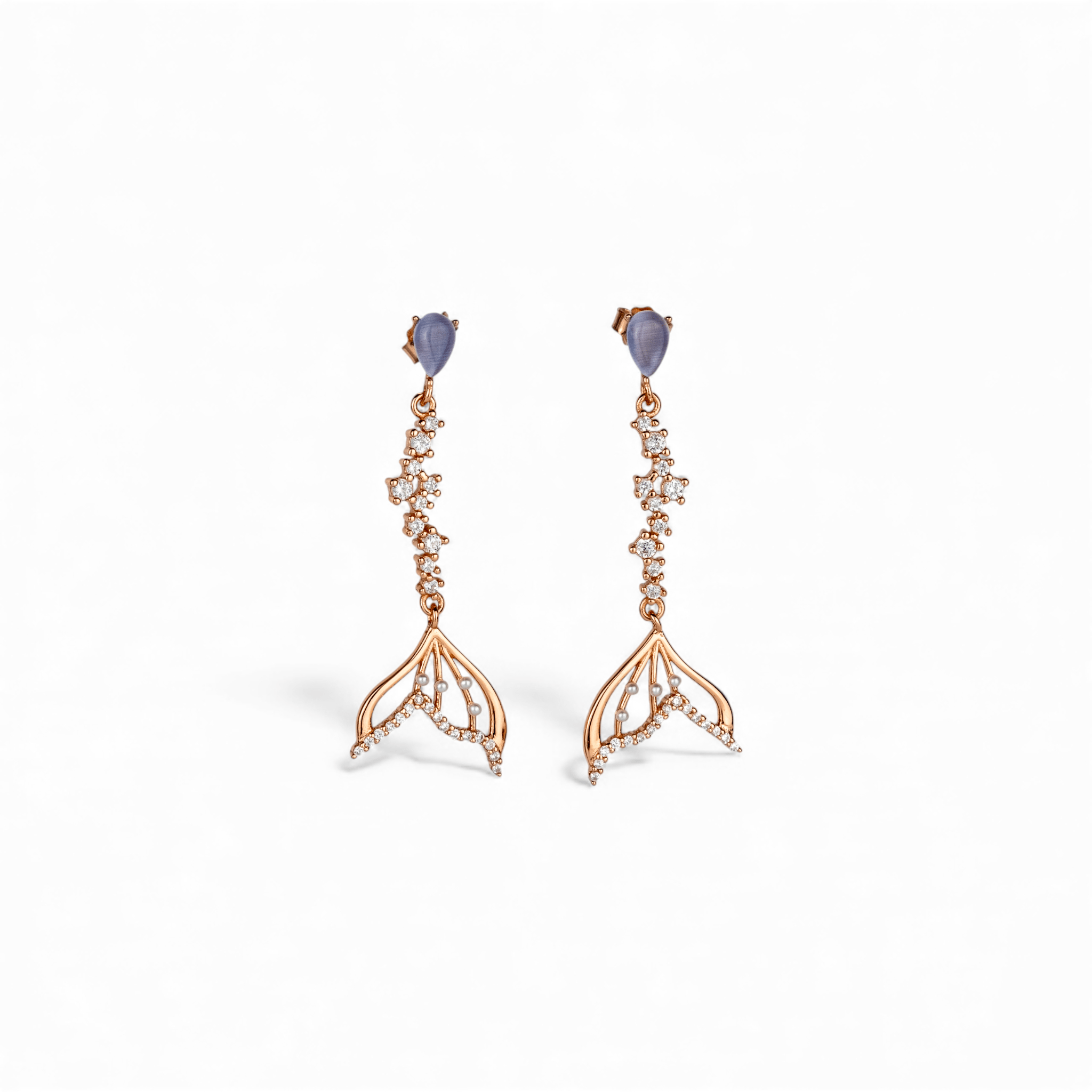 Whimsical Mermaid Tail Dangle Earrings - Miraura Jewels