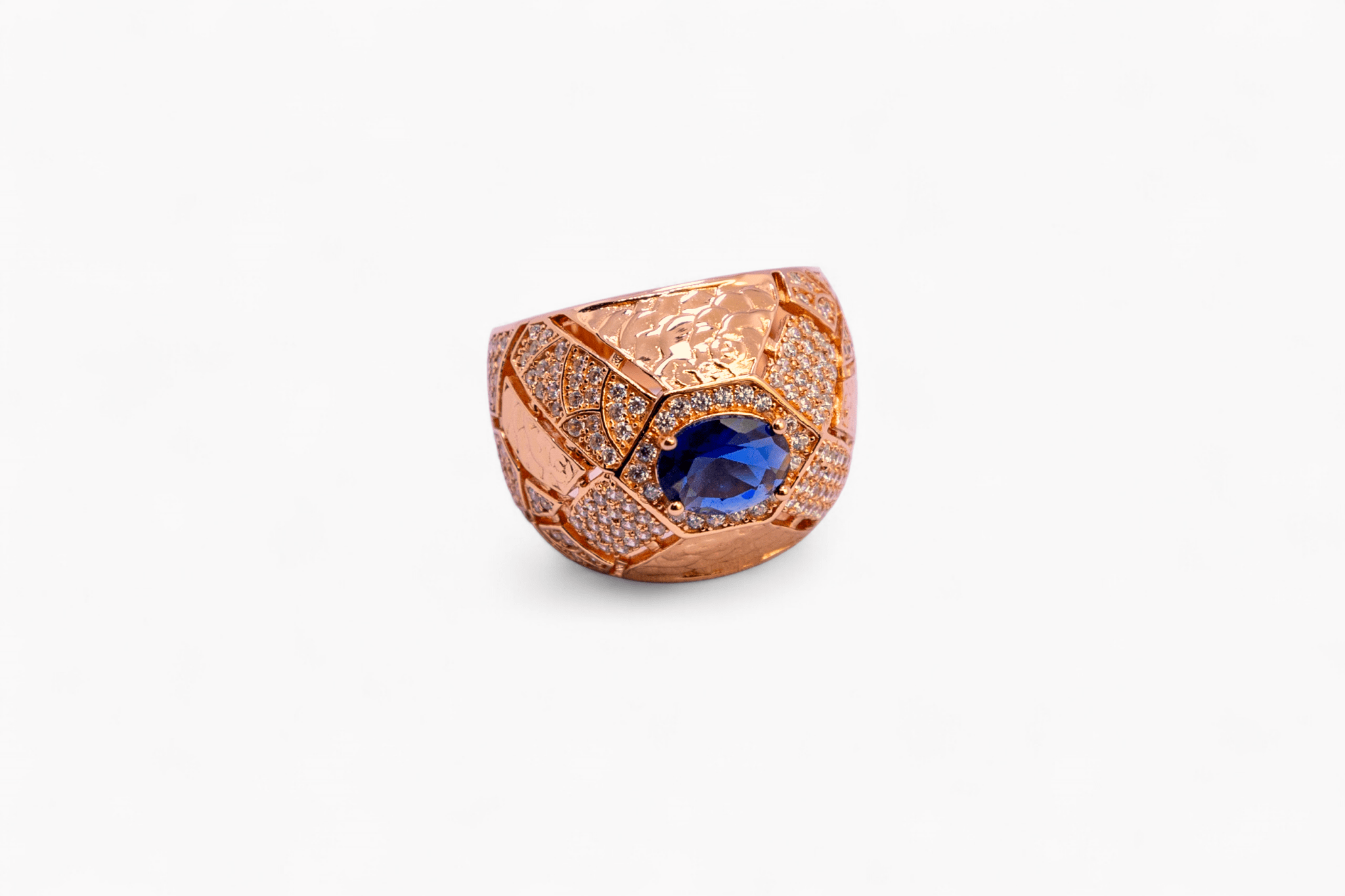 Wide Abstract Ring with Blue Sapphire - Style Stone - Miraura Jewels